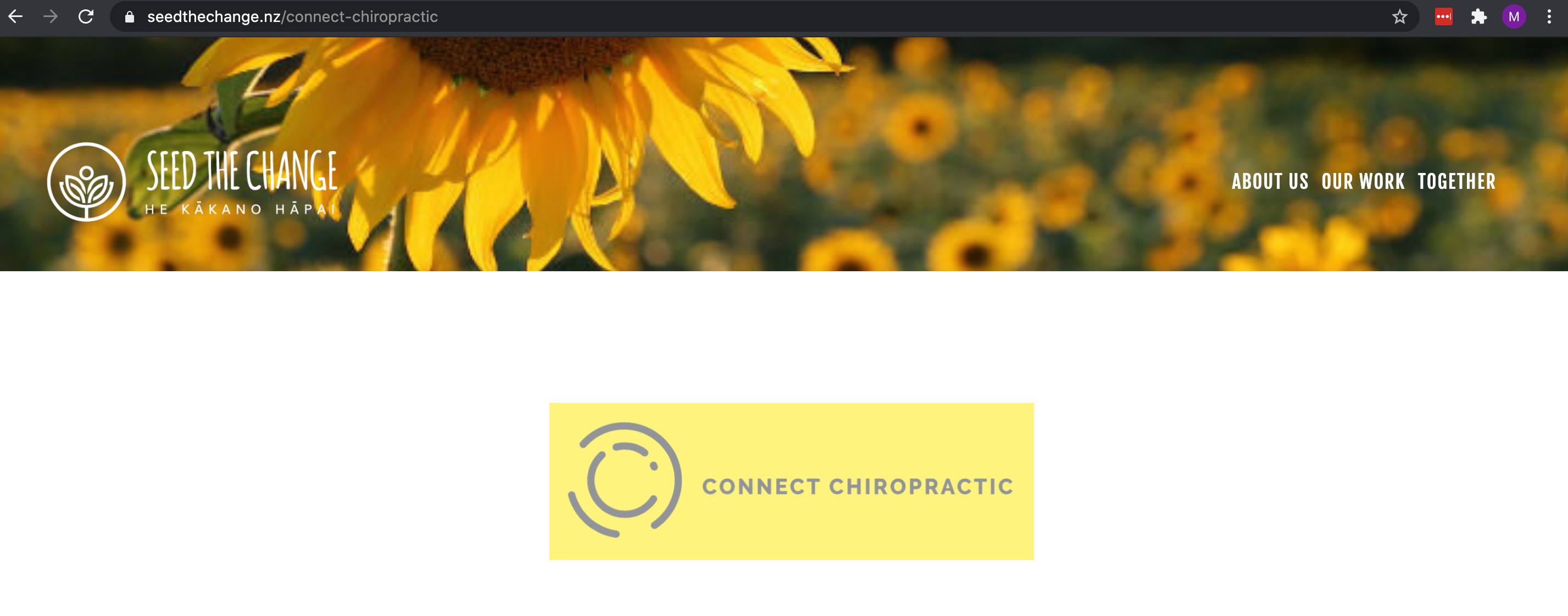 Christchurch Chiropractor relationship with Seed the Change